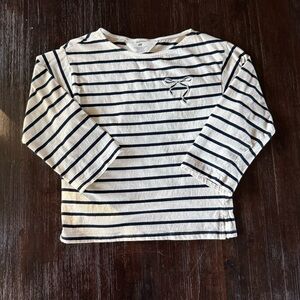 H&M Navy and White Striped Long Sleeve Tee